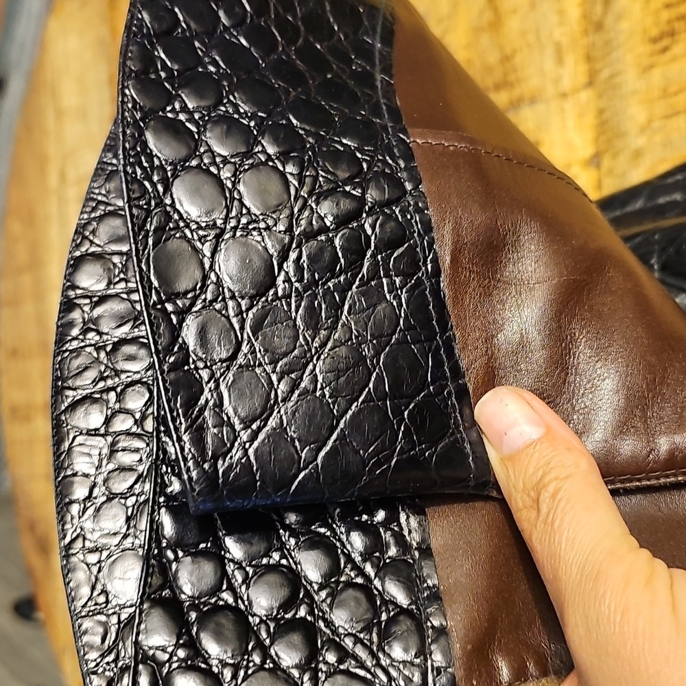 ANYI LU TAYLOR Made In Italy Black Crocodile/BRN CALF handmade in Italy size 39 - Picture 9 of 13